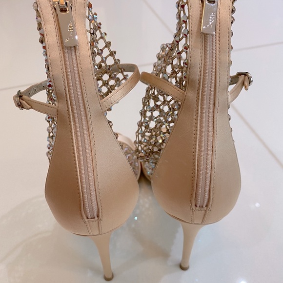 *SOLD* Rene Caovilla Galaxia Satin Crystal Sandals - Picture 9 of 17